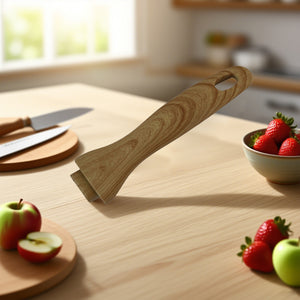 Frying pan with pure electric wood handle